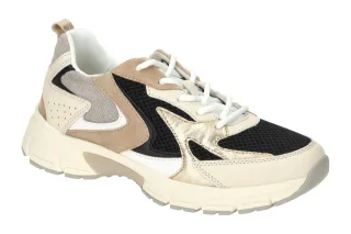 Gabor 66.606 FLORENZ Damen Halbschuhe Sneaker Beige-Schwarz Puder
