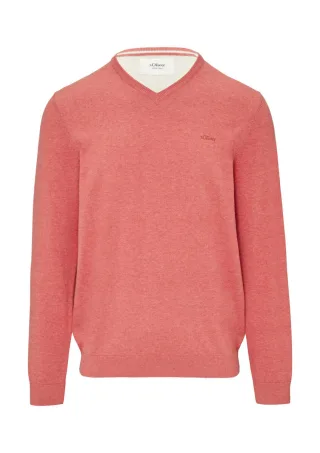 s.Oliver Red Label - Strickpullover mit Logostickerei pink - Gr. - XXL