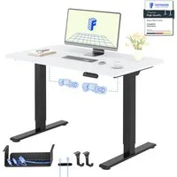 FLEXISPOT Schreibtisch Basic Plus höhenverstellbarer Schreibtisch mit Premium-Zubehör-Set (2 Motore & 2-Fach-Teleskop & 4 Höhenspeichertasten), MIT 25MM einteiliger Tischplatte, 120/140/160/180