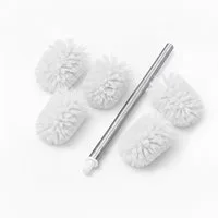 relaxdays WC-Reinigungsbürste WC Bürste mit 5 Bürstenköpfen D 8 cm, weiß