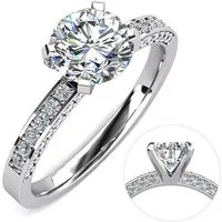 ROUGEMONT Verlobungsring Funkelnder Moissanit Solitär Damen Ring 925 Silber 1,0ct 7,0mm, Echtschmuck mit Echtheitszertifikat
