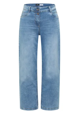 CECIL - 7/8 High Waist Wide Leg Jeans im Loose Fit light blue washed - Gr. - 7