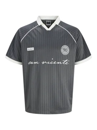 JACK&JONES - JCOETERNA FOOTBALL POLO SS SA26 SN JNR Asphalt - Gr. - 140