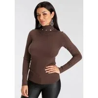 Melrose Rollkragenpullover mit Ziernieten in enger Passform