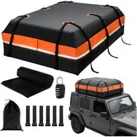 AKKEE Dachbox Auto 600L Faltbare Wasserdicht mit Schloss Türhaken Tragetasche, 132 x 100 x 43 cm