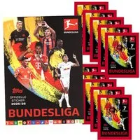Topps Sammelkarte Topps Bundesliga Sammelsticker 2025/2026 - 1 Album + 10 Tüten