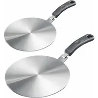 WESTMARK Kochfeld-Adapter Set, Platten für Induktionsherd, Platte mit Griff, Ø 14 cm + 24 cm, rostfrei, spülmaschinengeeignet