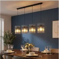 GLOBO LIGHTING LED Pendelleuchte, Leuchtmittel inklusive, LED Pendelleuchte Hängeleuchte Deckenlampe Esszimmerlampe Glasstäbe