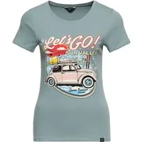 QueenKerosin Print-Shirt Sun Valley (1-tlg) mit Vintage-Car-Print