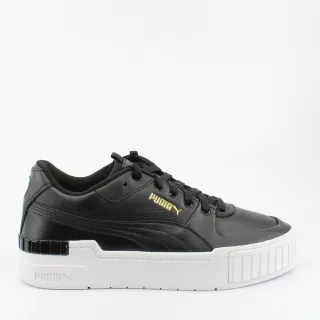 Puma Cali Sport schwarzer Leder Damen Schnürtrainer 373871 02