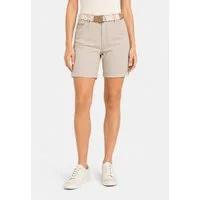SUBLEVEL Bermudas Stretch Twill Chino Bermuda mit Gürtel und Spitzenakzent Belt Bermuda