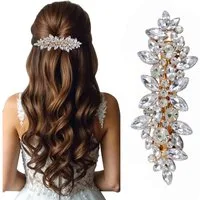 Zaewry Haarspange Strass Haarspangen mit Perle, Braut Haarschmuck für Frauen, Funkelnde Kristall Haarnadeln, Ausgefallene Blumen Haarspangen, für Hochzeit, Braut, Langes und kurzes Haar.