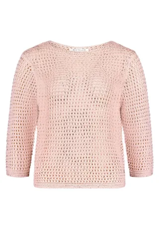 Betty & Co - Strickpullover mit U-Boot-Ausschnitt pink - Gr. - 40