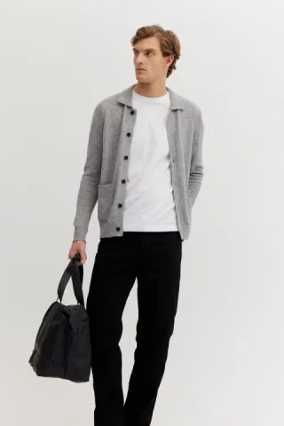 BASEFIELD - Cardigan geknöpft grey mel. - Gr. - XL
