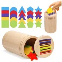 CLTYQ Lernspielzeug Montessori Spielzeug ab 3Jahr, Baby Spielzeug,Farbe Sortierspiel, Kleinkind Sensorik Spielzeug Baby Motorikspielzeug Holzspielzeug