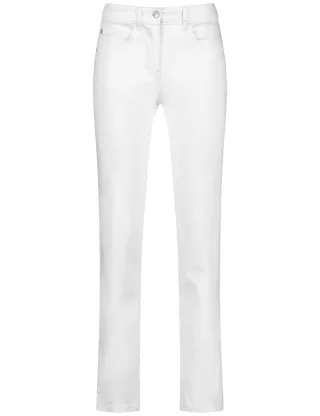 GERRY WEBER Edition - 5-Pocket Jeans SOL꞉INE BEST4ME Slim Fit beige/weiß - Gr. - 48