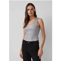 s.Oliver Muscleshirt T-Shirt Geripptes Tank-Top mit glitzerndem Coating