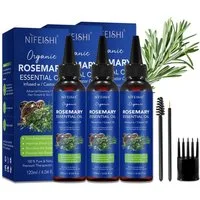 P-Beauty Cosmetic Accessories Haaröl Rosmarinöl Rizinusöl Haarwachstum Kopfhaut Haarpflege Hautpflege, 3-tlg., 100% natürliche Inhaltsstoffe, Alkoholfrei, Ammoniakfrei