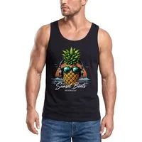 Neverless Tanktop Tanktop Herren mit Grafik-Print - Sunset Beats - Trägershirt mit Print