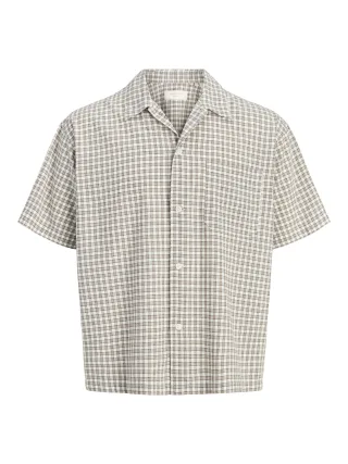 JACK&JONES - JORRIVIERA LINEN BLEND SHIRT SS LN Vintage Khaki - Gr. - XL