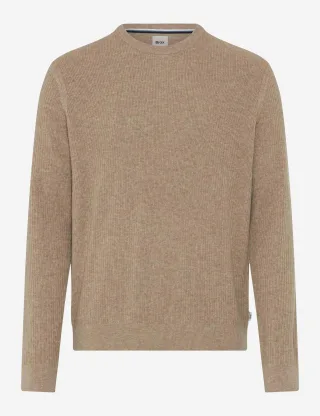 Brax Herren Strickpullover Style RICK cappucino, hellbraun, Gr. S