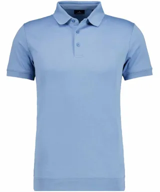 RAGMAN - Pima-Polo mit Bund Mittelblau - Gr. - S
