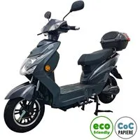 Urban Hopper E-Motorroller Elektro-Roller mit Straßenzulassung in Grau Urban Hopper Enjoy, 1000 W, 45 km/h, Reichweite ca. 75 km mit LED, Scheibenbremsen Inklusive Top-Case