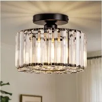 LOHAS-LED Deckenleuchte Kristall‑Deckenlampe mit 3 E27‑Sockeln, moderne Glasdeckenleuchten, ohne Leuchtmittel, Ideal für Schlafzimmer, Küche und Esszimmer