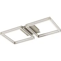 EGLO LED Deckenleuchte Altaflor, Leuchtmittel inklusive, Wand-/Deckenleuchte - L65 x B30 x H7 cm - nickel-matt - 8X2,8W inkl.