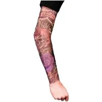 Maskworld Kostüm Death Tattoo Ärmel - Fasching Halloween Karneval, Tattoo Sleeve - täuschend echte Tätowierung zum Überziehen