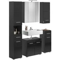 Home affaire Badmöbel-Set Malmö, 5 teilig, inklusive LED Beleuchtung, bestehend aus:, (Set, 5-St), Badmöbel, 5-tlg