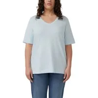 s.Oliver CURVE V-Shirt Sommershirt aus reiner Baumwolle/Große Größen