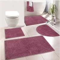 my home Badematte Juna, Badvorleger, Badezimmer Teppich, Zen, Scandi, Boho, Höhe 15 mm, rutschhemmend beschichtet, fußbodenheizungsgeeignet, Baumwolle, rechteckig, Baumwolle, Hoch-Tief-Effekt, weich