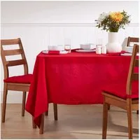 Homescapes Tischdecke Tischdecke rot – 137 x 137 cm, 100% Baumwolle (1-tlg)