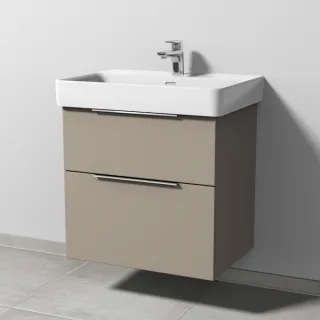 Sanipa 3way Waschtischunterbau zu Laufen Pro S Waschtisch mit 2 Auszügen, Sandgrau-Matt UF76767