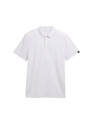 Denim Tom Tailor - Piqué Poloshirt aus Baumwolle chalk grey white two tone - Gr. - XL