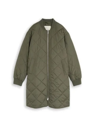Denim Tom Tailor - Steppmantel mit Bomberkragen urban olive green - Gr. - M