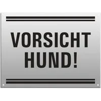 OFFORM DESIGN Warnschild Vorsicht Hund 200x150 mm 4 -fach gelocht Aluminium matt eloxiert, (1 St)