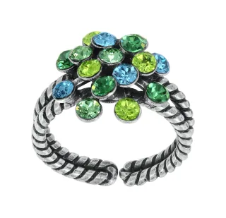 konplott - Ring - Magic Fireball blau/grün/silver