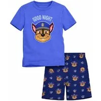 PAW PATROL Pyjama Kinder Sommerpyjama Shorty Schlafanzug Blau Baumwolle (Set, 2 Stück)