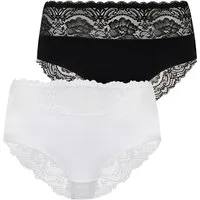 Evoni Hipster Damen Unterwäsche 2er Wäsche-Set Brazilian Slips Spitze