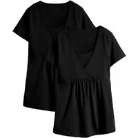 bonprix Stillshirt (Packung, 2-tlg) figurumspielende Passform, mit Wickelschnitt