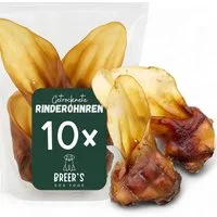 Breers Pet Food Rinderohren getrocknet mit Muschel für Hunde 10 Stück Kausnack Hundeleckerlie, Einzelfuttermittel für Hunde für: Hunde, Harter Kauartikel, Leckerli getreidefrei, Hundesnack zuckerfrei