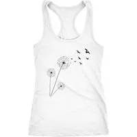 Neverless Tanktop Damen Tank-Top Pusteblume Vögel Dandelion Birds Racerback Neverless®