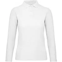 B&C Langarm-Poloshirt Damen Long Sleeve Polo ID.001 / 100 % Baumwollpiqué