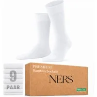 NERS Basicsocken 6 Paar Socken aus Bambus Damen & Herren, ohne Naht, Komfortbund (9-Paar) Premium Bambussocken Atmungsaktiv, & Weich, Geschenkbox