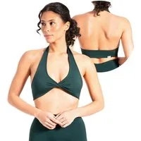 Smilodox Sport-BH Myrah Twisted, Shaped Fit Wickel-V-Ausschnitt & offener Rücken Yoga Bra, elastisches Funktionsmaterial, Ohne Bügel, Alltag & Gym