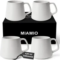 MiaMio Tasse Luxe Kaffeebecher 420 ml Weiß, 4-tlg., Keramik