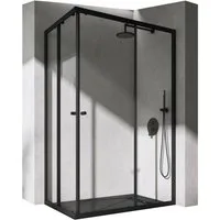 doporro Eckdusche Eckeinstieg Duschabtrennung Doppel Schiebetür ESG Glas Duschtür Rav16k, BxT: 70x70 cm