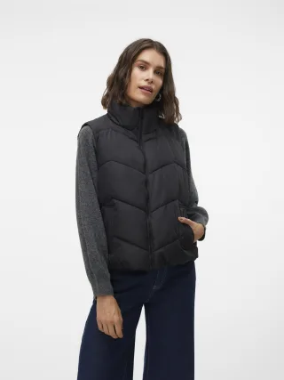 VERO MODA - VMLIGAEVA SHORT WAISTCOAT ENT Black - Gr. - L